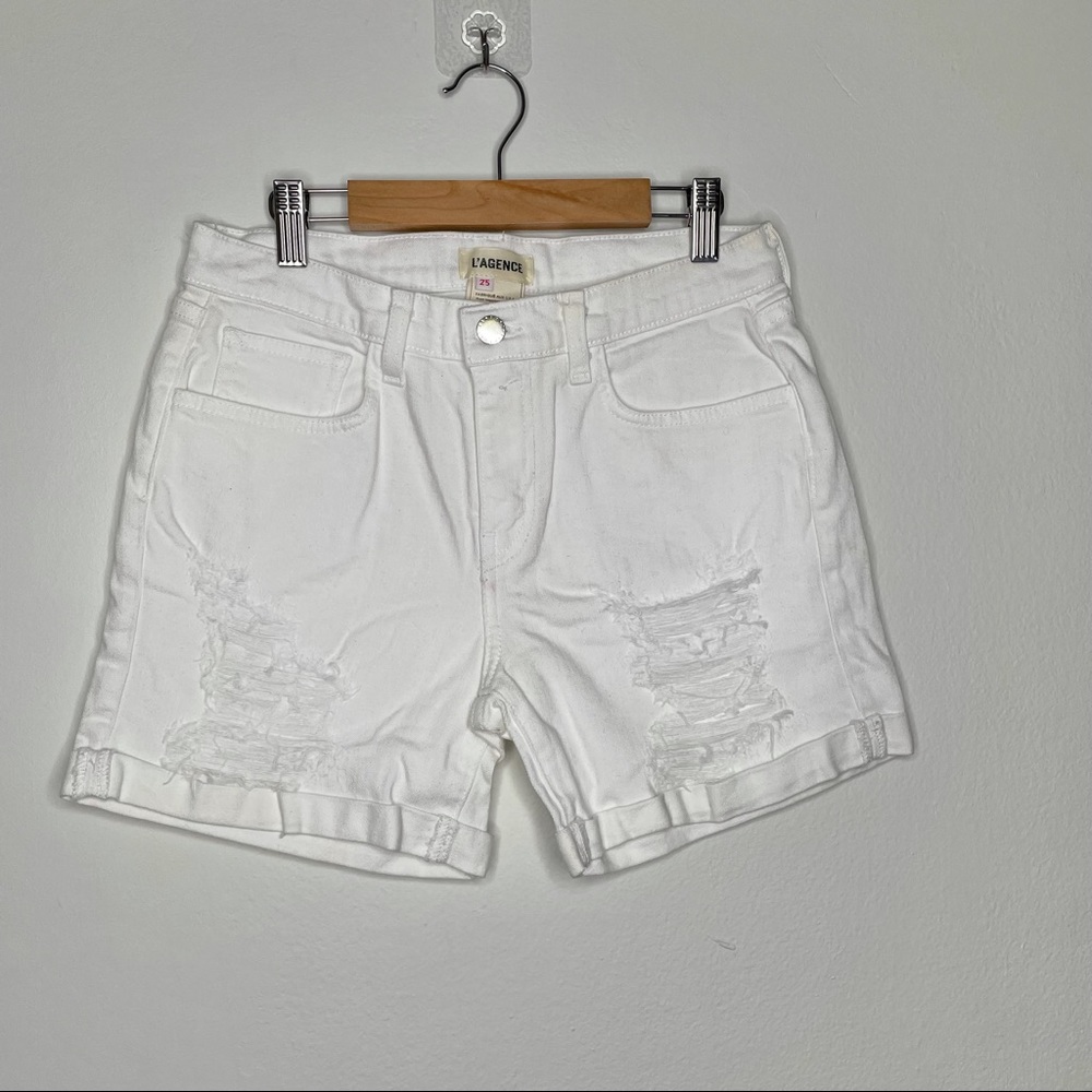 L'agence Denim White Shorts Size 25 - Picture 2 of 9
